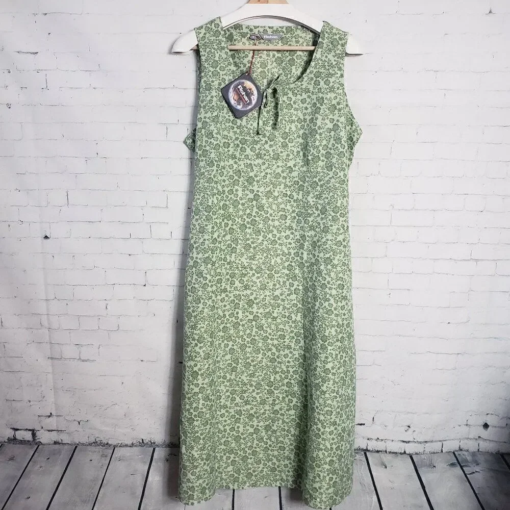 Rohan Spring Meadow Midi Dress Size US 14 / UK 18 Green Micro Ditzy Floral NEW